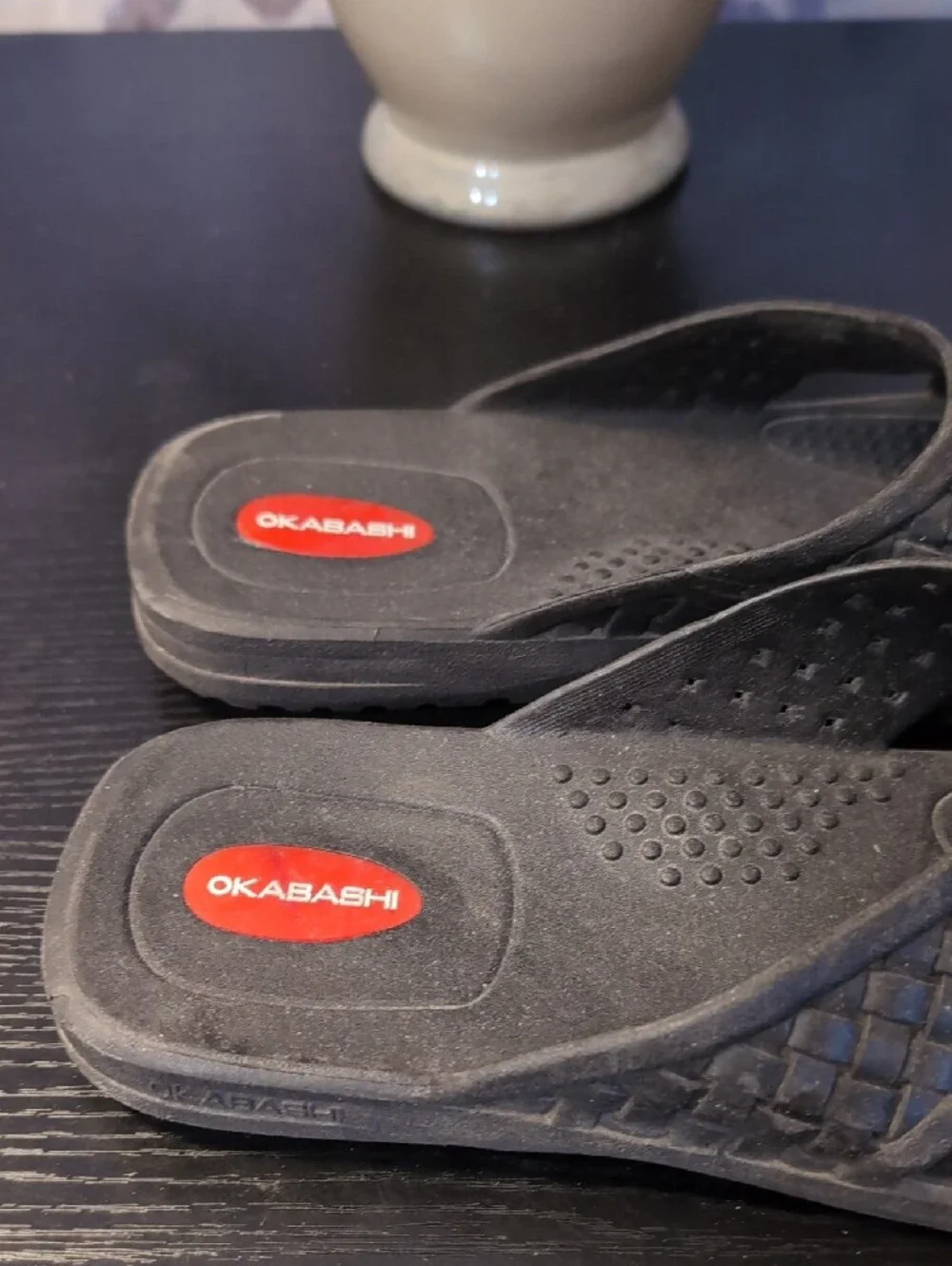 Okabashi Black Woven Slide Sandals for Men